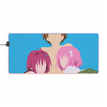Load image into Gallery viewer, rito, momo y mea to love ru minimalist RGB LED Mouse Pad (Desk Mat)