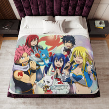 Load image into Gallery viewer, Fairy Tail Natsu Dragneel, Erza Scarlet, Gray Fullbuster, Lucy Heartfilia, Happy Sherpa Blanket