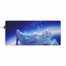 Load image into Gallery viewer, Anime girl crying looking up at snowflakes RGB LED Mouse Pad (Desk Mat)