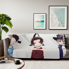 Load image into Gallery viewer, Luffy,Ace and Sabo Sherpa Blanket