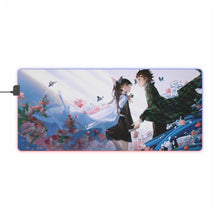 Load image into Gallery viewer, Kanao Tsuyuri / Tanjirou Kamado RGB LED Mouse Pad (Desk Mat)