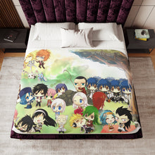 Load image into Gallery viewer, Fairy Tail Natsu Dragneel, Erza Scarlet, Lucy Heartfilia, Happy, Wendy Marvell Sherpa Blanket