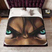 Load image into Gallery viewer, Eren Yeager's eyes Sherpa Blanket
