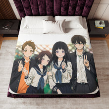 Load image into Gallery viewer, Hyouka Eru Chitanda, Satoshi Fukube, Mayaka Ibara Sherpa Blanket