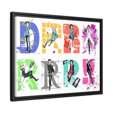 Load image into Gallery viewer, Durarara!! Izaya Orihara, Shizuo Heiwajima, Celty Sturluson, Masaomi Kida, Anri Sonohara Canvas Framed Art Print
