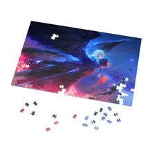 Load image into Gallery viewer, Howl, Sophie, and Turniphead flying through the sky Jigsaw Puzzle