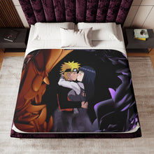 Load image into Gallery viewer, Naruto and Hinita Kissing Sherpa Blanket