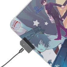 Load image into Gallery viewer, Blue Exorcist RGB LED Mouse Pad (Desk Mat)