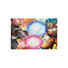 Load image into Gallery viewer, SSR Black and SSGSS Goku Official Trading Card Artworks Rug