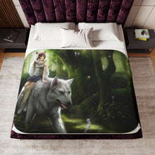 Load image into Gallery viewer, Princess Mononoke Sherpa Blanket