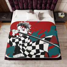 Load image into Gallery viewer, Anime Demon Slayer: Kimetsu no Yaiba Sherpa Blanket