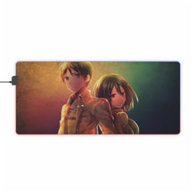 Load image into Gallery viewer, Eren Yeager and Mikasa Ackerman RGB LED Mouse Pad (Desk Mat)