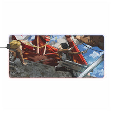 Load image into Gallery viewer, Colossal Titan eating pizza RGB LED Mouse Pad (Desk Mat)