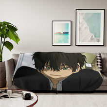Load image into Gallery viewer, Hōtarō Oreki Hard Smile Sherpa Blanket