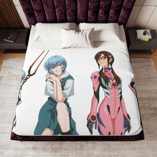 Load image into Gallery viewer, Neon Genesis Evangelion Shinji Ikari, Rei Ayanami Sherpa Blanket