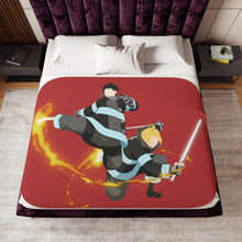 Load image into Gallery viewer, Fire Force Minimalistfor Desktop Sherpa Blanket