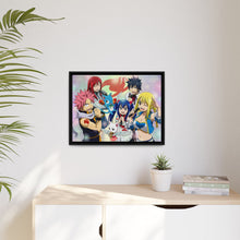 Load image into Gallery viewer, Fairy Tail Natsu Dragneel, Erza Scarlet, Gray Fullbuster, Lucy Heartfilia, Happy Canvas Framed Art Print