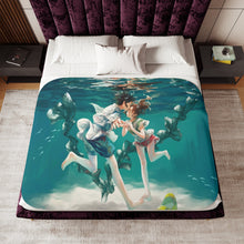 Load image into Gallery viewer, Anime Spirited Away Sherpa Blanket