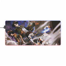 Load image into Gallery viewer, Eren Yeager and Levi Ackerman RGB LED Mouse Pad (Desk Mat)