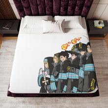 Load image into Gallery viewer, Fire Force Shinra Kusakabe, Iris, Arthur Boyle, Maki Oze, Akitaru Oubi Sherpa Blanket