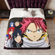 Load image into Gallery viewer, Fairy Tail Natsu Dragneel, Erza Scarlet, Lucy Heartfilia, Happy, Wendy Marvell Sherpa Blanket