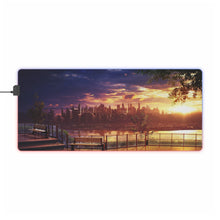 Load image into Gallery viewer, Futuristic Anime Cityscape At Sunset RGB LED Mouse Pad (Desk Mat)