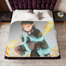 Load image into Gallery viewer, Fire Force Shinra Kusakabe Sherpa Blanket
