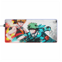 Load image into Gallery viewer, My Hero Academia Izuku Midoriya, Katsuki Bakugou RGB LED Mouse Pad (Desk Mat)