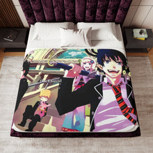 Load image into Gallery viewer, Blue Exorcist Rin Okumura, Yukio Okumura, Kuro, Shiemi Moriyama Sherpa Blanket
