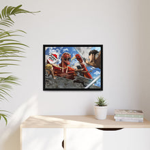 Load image into Gallery viewer, Colossal Titan eating pizza Canvas Framed Art Print