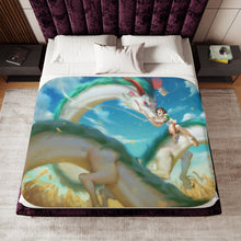 Load image into Gallery viewer, Anime Spirited Away Sherpa Blanket