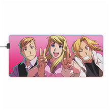 Load image into Gallery viewer, Alphonse, Winry and Edward RGB LED Mouse Pad (Desk Mat)