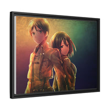 Load image into Gallery viewer, Eren Yeager and Mikasa Ackerman Canvas Framed Art Print