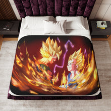 Load image into Gallery viewer, Goku and Vegeta Sherpa Blanket