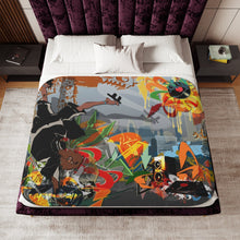 Load image into Gallery viewer, Anime Samurai Champloor Sherpa Blanket