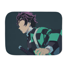 Load image into Gallery viewer, Tanjirou Kamado from Demon Slayer : Kimetsu no Yaibafor Dekstop without logo Sherpa Blanket