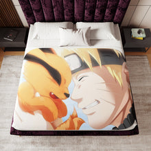 Load image into Gallery viewer, Kurama and Naruto Sherpa Blanket