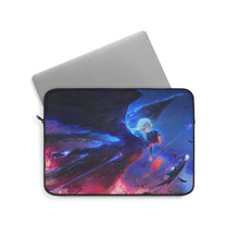 Load image into Gallery viewer, Howl, Sophie, and Turniphead flying through the sky Laptop Sleeve