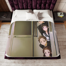 Load image into Gallery viewer, Hyouka Eru Chitanda, Satoshi Fukube, Mayaka Ibara Sherpa Blanket