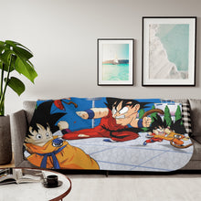 Load image into Gallery viewer, Goku Training on Kami Temple Sherpa Blanket
