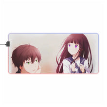 Load image into Gallery viewer, Eru Chitanda And Hōtarō Oreki Looking each other RGB LED Mouse Pad (Desk Mat)