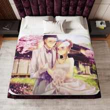 Load image into Gallery viewer, Okabe and Kurisu Wedding Sherpa Blanket