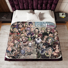 Load image into Gallery viewer, Fairy Tail Natsu Dragneel, Erza Scarlet, Lucy Heartfilia, Happy, Wendy Marvell Sherpa Blanket