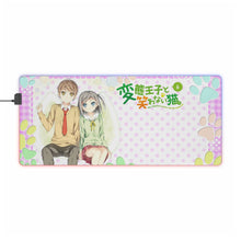 Load image into Gallery viewer, The "H.e.n.t.a.i" Prince and the Stony Cat. RGB LED Mouse Pad (Desk Mat)