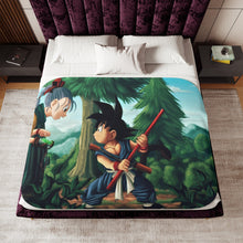 Load image into Gallery viewer, Bulma and Goku Sherpa Blanket