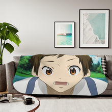 Load image into Gallery viewer, Satoshi Fukube Face Sherpa Blanket