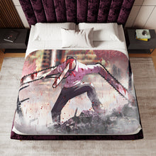 Load image into Gallery viewer, Anime Chainsaw Man Sherpa Blanket