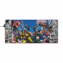 Load image into Gallery viewer, My Hero Academia Izuku Midoriya, Katsuki Bakugou, All Might, Tenya Iida, Shouta Aizawa RGB LED Mouse Pad (Desk Mat)