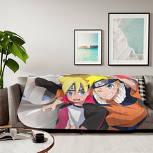 Load image into Gallery viewer, Naruto and Boruto Sherpa Blanket