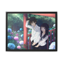 Load image into Gallery viewer, Eru Chitanda  And  Hōtarō Oreki in the rain Canvas Framed Art Print